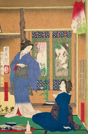 The Marui Restaurant at Reiganjima by Tsukioka Yoshitoshi Oil Painting