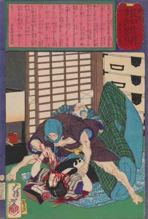 The Murder of Shin, the Teacher's Daughter, in Honjo by Tsukioka Yoshitoshi Oil Painting