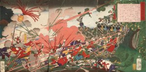 The War at Kagoshima Oil painting by Tsukioka Yoshitoshi