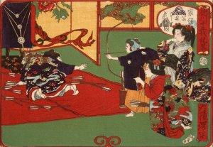 Tokugawa Ietsuga Playing at Archery by Tsukioka Yoshitoshi Oil Painting
