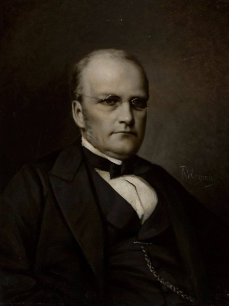 Portrait of Stanislaw Moniuszko  by Tytus Maleszewski - Hand-Painted Oil Painting Reproduction