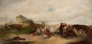 In the steppe by Tytus Seweryn Pilecki Oil Painting