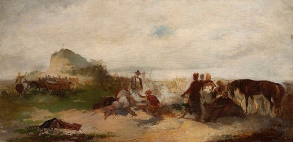 In the steppe by Tytus Seweryn Pilecki - Hand-Painted Oil Painting Reproduction