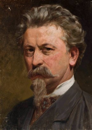 Self-portrait by Tytus Seweryn Pilecki Oil Painting