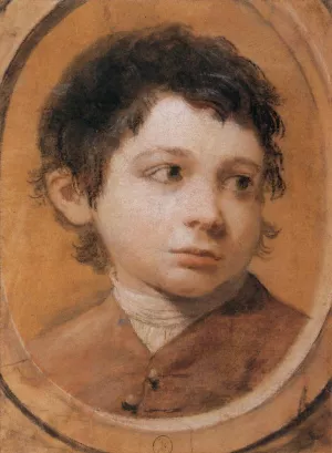 Portrait of a Young Boy by Ubaldo Gandolfi Oil Painting