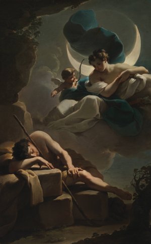 Selene and Endymion by Ubaldo Gandolfi Oil Painting