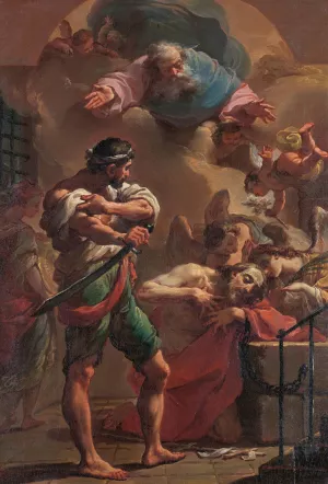 The Execution of Saint John the Baptist by Ubaldo Gandolfi Oil Painting