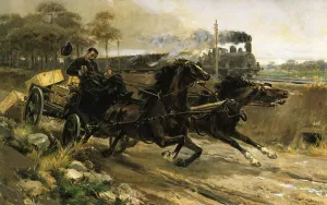 Caballos Desbocados by Ulpiano Checa Oil Painting