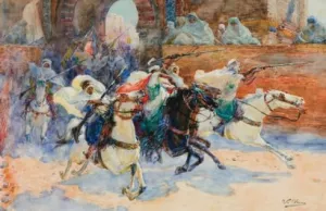 Caballos painting by Ulpiano Checa