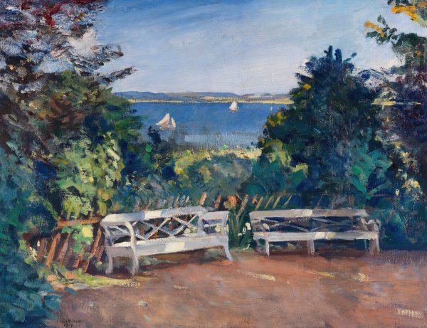 Main Product Photo of Garten in Travemunde  Painting by Ulrich Hubner