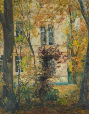Haus mit Garten by Ulrich Hubner Oil Painting
