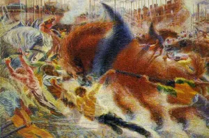 City by Umberto Boccioni - Oil Painting Reproduction