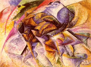Cyclist Oil painting by Umberto Boccioni