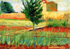 Landscape Oil painting by Umberto Boccioni