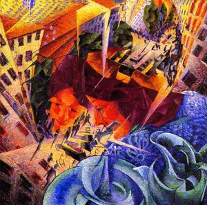 Simultaneous Visions Oil painting by Umberto Boccioni