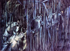 States of Mind II, Those Who Go painting by Umberto Boccioni