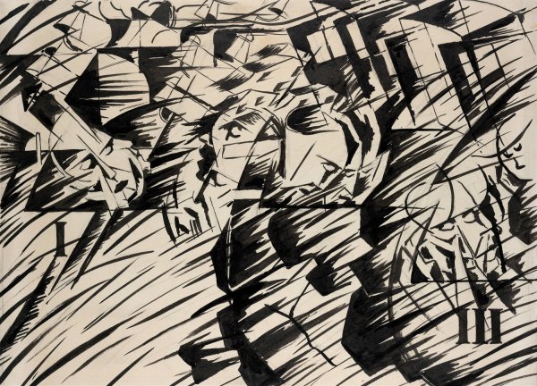 Main Product Photo of States of Mind, Those Who Go  Painting by Umberto Boccioni