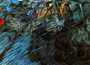 States of Mind, Those Who Go by Umberto Boccioni Oil Painting