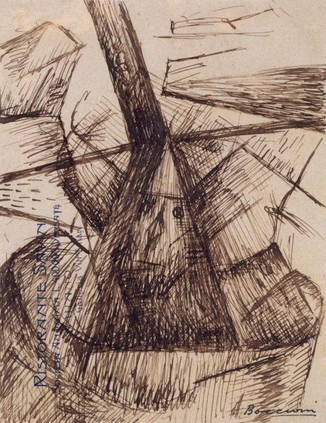 Main Product Photo of Study for 'Fusion of a Head and a Window' Painting by Umberto Boccioni