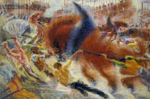 The City Rises by Umberto Boccioni - Oil Painting Reproduction