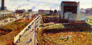 Works at Porta Romana by Umberto Boccioni - Oil Painting Reproduction