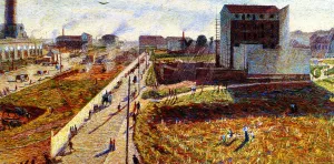 Works at Porta Romana by Umberto Boccioni Oil Painting