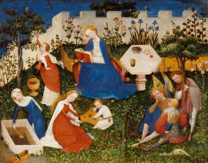 The Little Garden of Paradise by Upper Rhenish Master Oil Painting