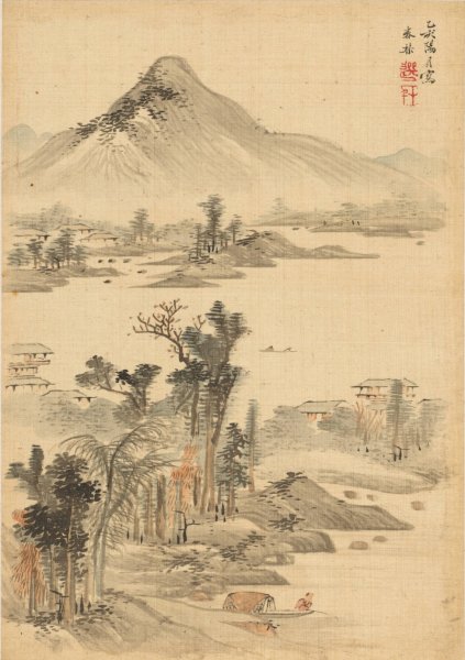 Landscape  by Uragami Shunkin - Hand-Painted Oil Painting Reproduction
