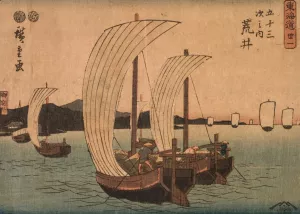 Sail Boats by Utagawa Hiroshige II Oil Painting