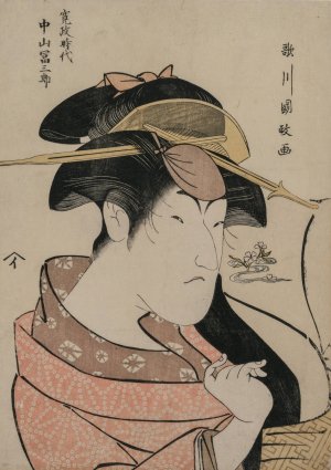 Portrait of the Actor Nakayama Tomisaburo as a Woman by Utagawa Kunimasa Oil Painting