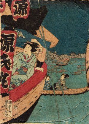 Boating on the Sumida River by Utagawa Kunisada II Oil Painting