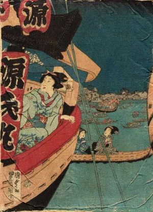 Boating on the Sumida River by Utagawa Kunisada II Oil Painting