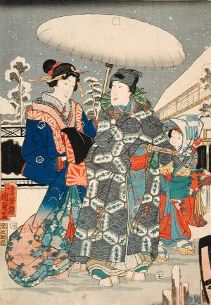 First Snow by Utagawa Kunisada II Oil Painting