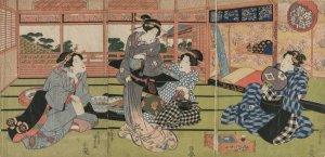 A View of the Large New Room at Sakurai by Utagawa Kunisada (Toyokuni III) Oil Painting