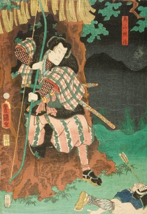 Actor in the role of Toriyama Akisaku in the Play Shiranui Monogatari Oil painting by Utagawa Kunisada (Toyokuni III)