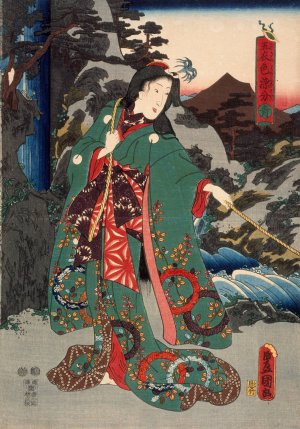 Green by Utagawa Kunisada (Toyokuni III) Oil Painting