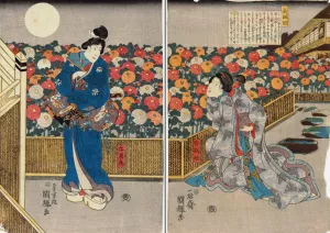 Night Scene in the Green House or Yoshiwara by Utagawa Kunisada (Toyokuni III) Oil Painting