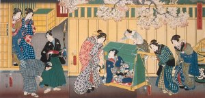 Present-day Genji Visiting the Rokujo Mansion by Utagawa Kunisada (Toyokuni III) Oil Painting