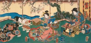 Reading by Utagawa Kunisada (Toyokuni III) Oil Painting