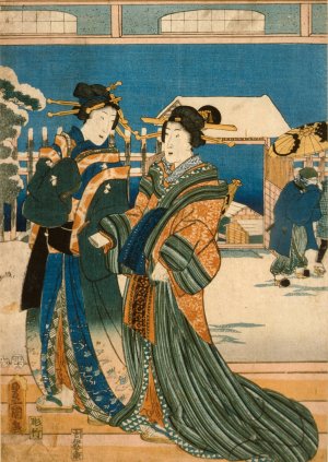 Snow by Utagawa Kunisada (Toyokuni III) Oil Painting