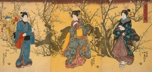 Spring Flowers at their Height by Utagawa Kunisada (Toyokuni III) Oil Painting