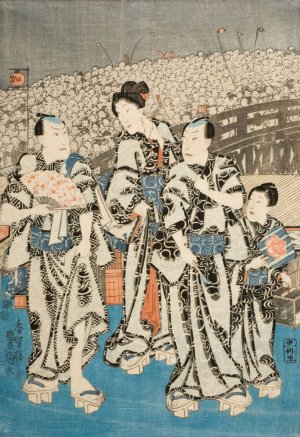 Summer Celebration in Edo by Utagawa Kunisada (Toyokuni III) Oil Painting