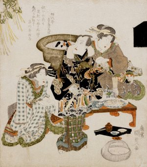 The Actor Onoe Kikugoro III at Umemoto Teahouse by Utagawa Kunisada (Toyokuni III) Oil Painting
