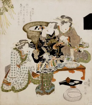 The Actor Onoe Kikugoro III at Umemoto Teahouse by Utagawa Kunisada (Toyokuni III) Oil Painting