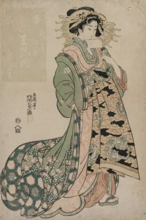 The Courtesan Shiratama of the Tamaya by Utagawa Kunisada (Toyokuni III) Oil Painting
