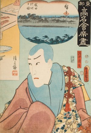 The Kiyomizuro Restaurant; The Actor Ichikawa Danjuro VIII as Kiyomizu Seigen by Utagawa Kunisada (Toyokuni III) Oil Painting