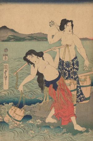 The Salt Women by Utagawa Kunisada (Toyokuni III) Oil Painting