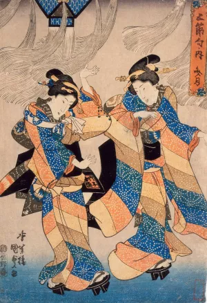 The Seventh Month by Utagawa Kunisada (Toyokuni III) Oil Painting