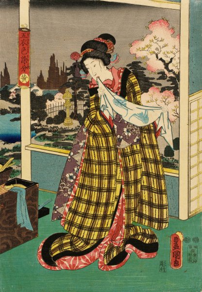 Yellow  by Utagawa Kunisada (Toyokuni III) - Hand-Painted Oil Painting Reproduction
