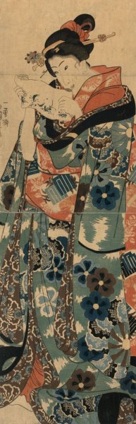 Main Product Photo of Fumi yomu musume  Painting by Utagawa Kuniyoshi